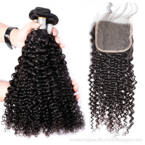 Large Stock Brazilian Virgin Hair Bundles With Closure , Factory Wholesale Price Cuticle Aligned Virgin Hair Different Texture
